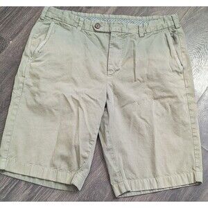 Brooks Brothers Bermuda Khaki Chino Shorts Beige Mens Size 35,  11" inseam (m)